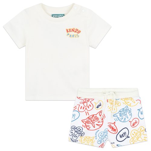 KENZO KIDS Ensemble bimatière en coton GARCON 4A Blanc