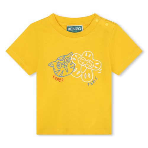 KENZO KIDS T-shirt à motifs en coton GARCON 12M Jaune