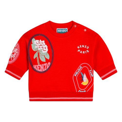 KENZO KIDS Sweat-shirt en molleton FILLE 18M Rouge