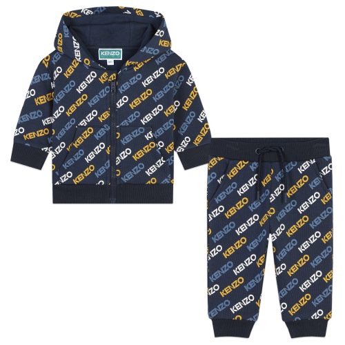 KENZO KIDS Cardigan à capuche et pantalon GARCON 18M Bleu