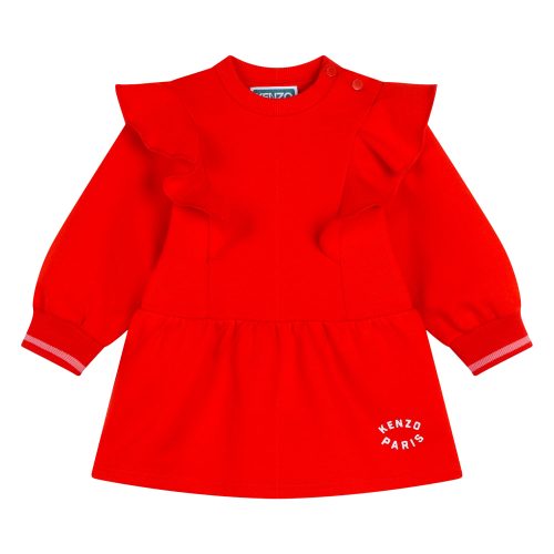 KENZO KIDS Robe molletonnée à volants FILLE 18M Rouge