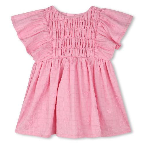 KENZO KIDS Robe brodée en satin de coton FILLE 18M Rose