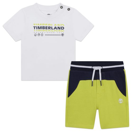 TIMBERLAND Ensemble T-shirt + short GARCON 6M Blanc