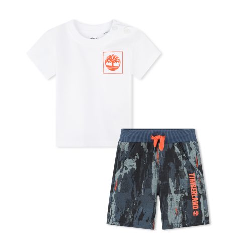 TIMBERLAND T-shirt et short bimatière GARCON 18M Blanc