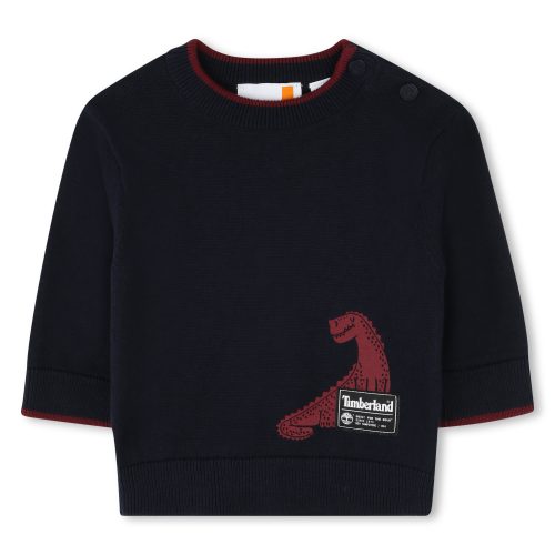 TIMBERLAND Pull en tricot avec dinosaure GARCON 18M Bleu