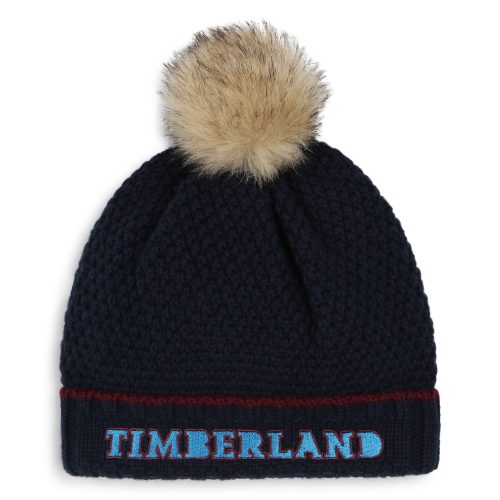 TIMBERLAND Bonnet à pompon en tricot GARCON T2 Bleu