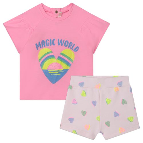 BILLIEBLUSH Ensemble T-shirt + short FILLE 9M Rose