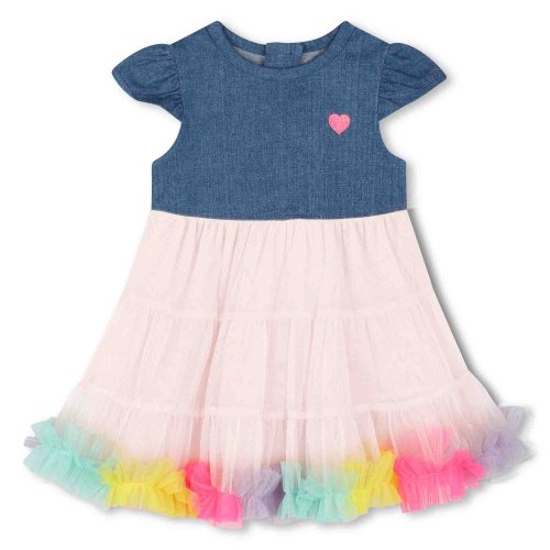 BILLIEBLUSH Robe bimatière avec volants FILLE 18M Bleu