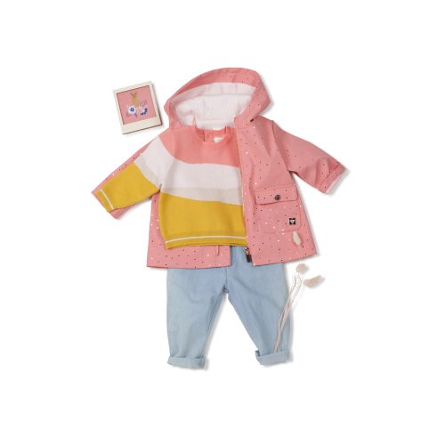 CARREMENT BEAU Pantalon en denim léger doublé FILLE 9M Bleu