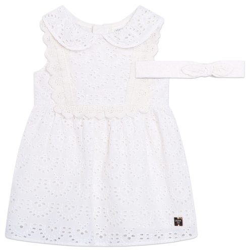CARREMENT BEAU Robe et bandeau uni FILLE 6M Blanc