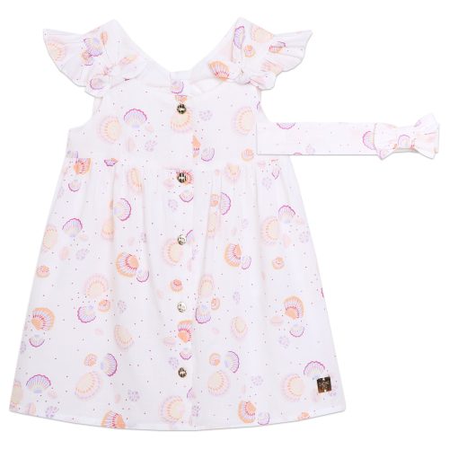 CARREMENT BEAU Robe et bandeau FILLE 12M Blanc