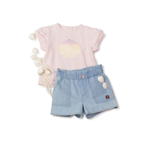 CARREMENT BEAU Short en denim léger FILLE 18M Bleu