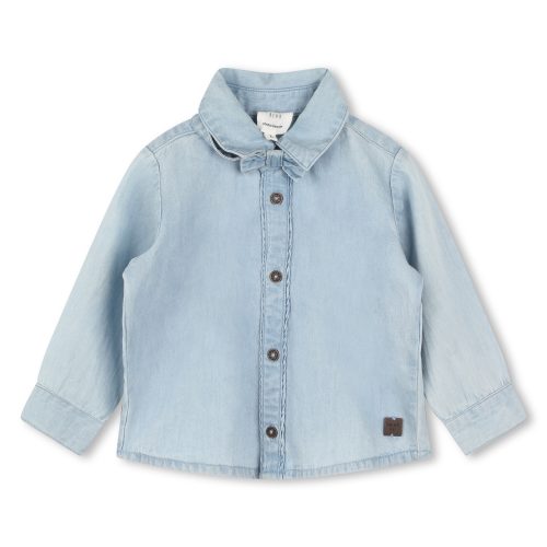CARREMENT BEAU Chemise et noeud en denim léger GARCON 9M Bleu