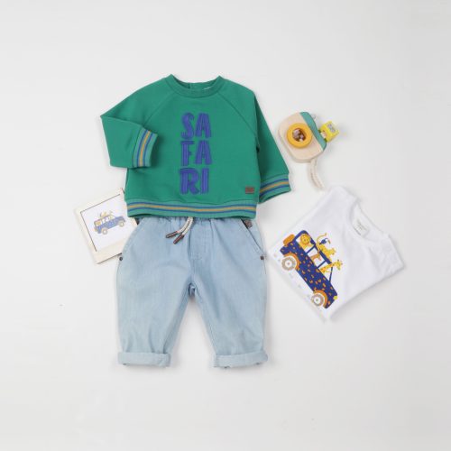 CARREMENT BEAU T-shirt pressionné imprimé GARCON 9M Blanc