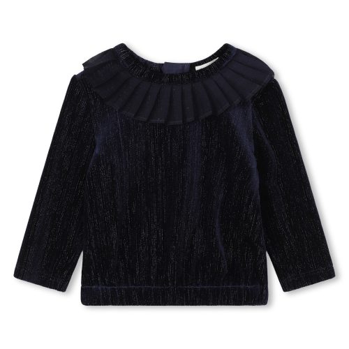 CARREMENT BEAU Blouse en velours FILLE 18M Bleu