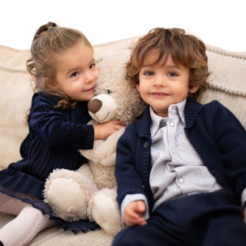 CARREMENT BEAU Robe plissée velours brillant FILLE 18M Bleu