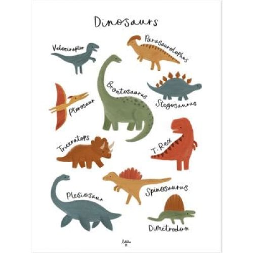 affiche-dinosaurs-species-30-x-40-cm