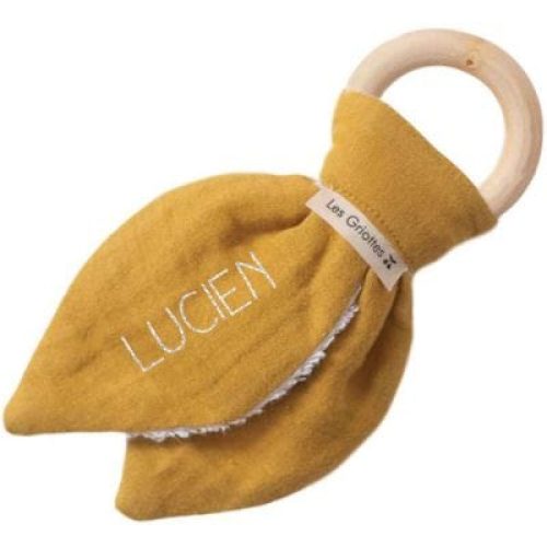 anneau-de-dentition-en-bois-jaune-moutarde-personnalisable