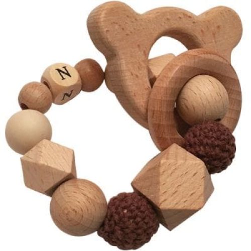 anneau-de-dentition-en-bois-ours-chocolat-et-vanille-personnalisable