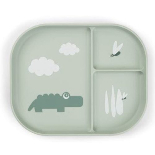 assiette-a-compartiments-croco-vert