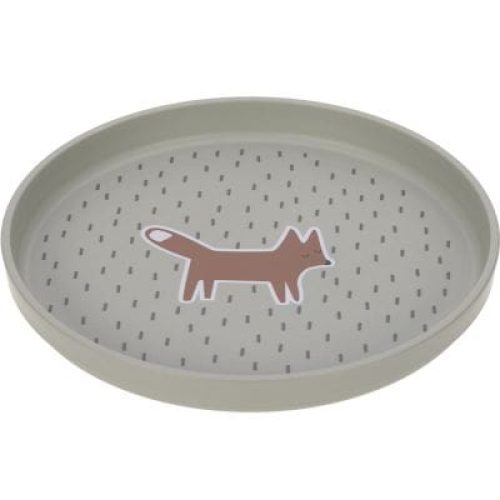 assiette-plate-little-forest-renard-vert