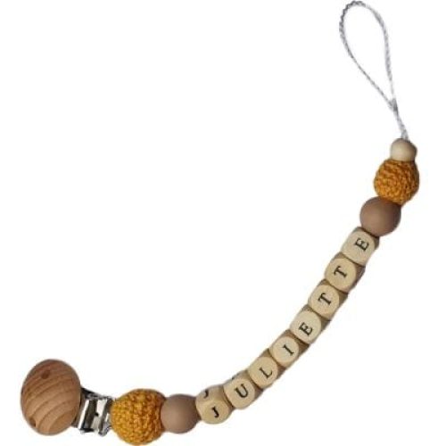 attache-sucette-en-bois-beige-et-moutarde-personnalisable