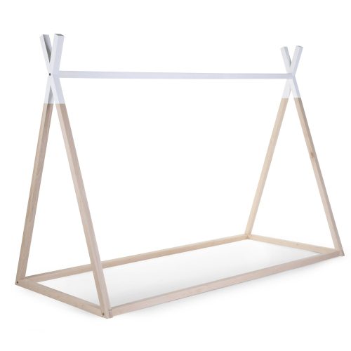 Lit Tipi Junior - 90x200 Cm - Bois - Naturel Blanc