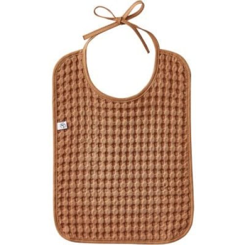 bavoir-a-nouer-en-coton-gaufre-cassonade