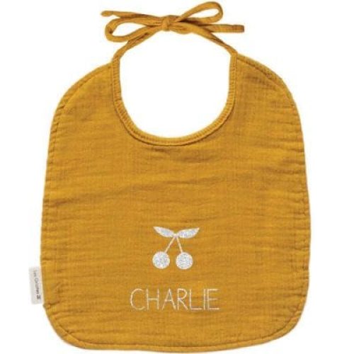 bavoir-a-nouer-jaune-moutarde-personnalisable