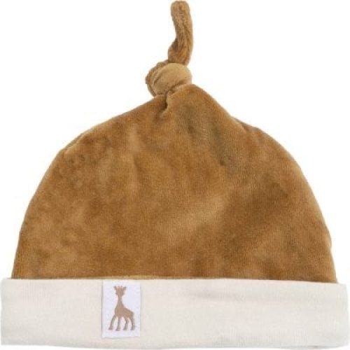 bonnet-en-velours-camel-sophie-la-girafe-1-3-mois