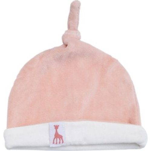 bonnet-en-velours-rose-sophie-la-girafe-0-1-mois