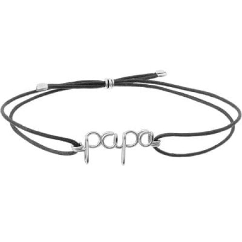 bracelet-cordon-coton-cire-papa-argent-personnalisable