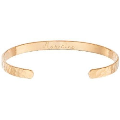 bracelet-jonc-ouvert-martele-marraine-personnalisable-plaque-or