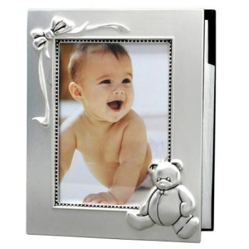 cadre-photo-album-ours-metal-argente
