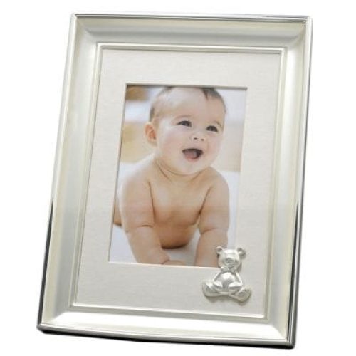 cadre-photo-biseaute-ours-metal-argente