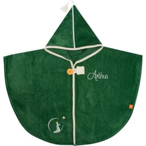 cape-de-bain-dino-vert-foret-personnalisable-0-5-ans