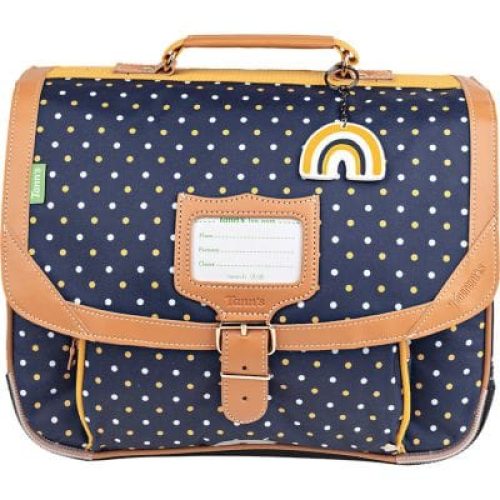 cartable-maternelle-les-fantaisies-faustine-bleu-moutarde-35-cm