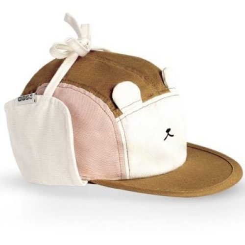 casquette-anti-uv-camper-ourson-rose-et-brun-0-2-ans