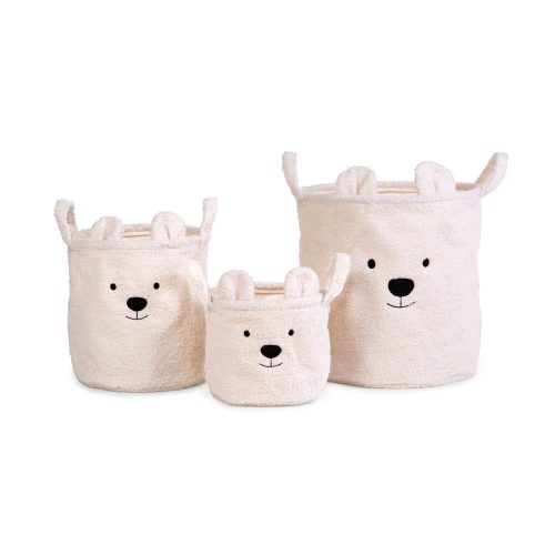 Paniers Teddy Set De 3 - Ecru
