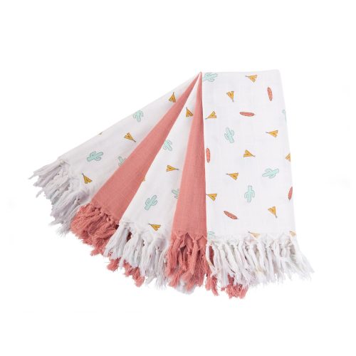 Langes Tetra - Coton - Tipi + Nude Avec Franges - 5 Pcs