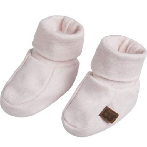 chaussons-bebe-en-coton-bio-melange-rose-clair-0-3-mois