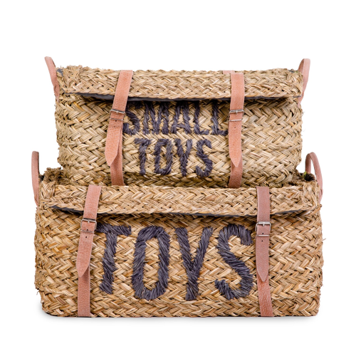 Coffre à jouets en rotin Anthracite 2pcs