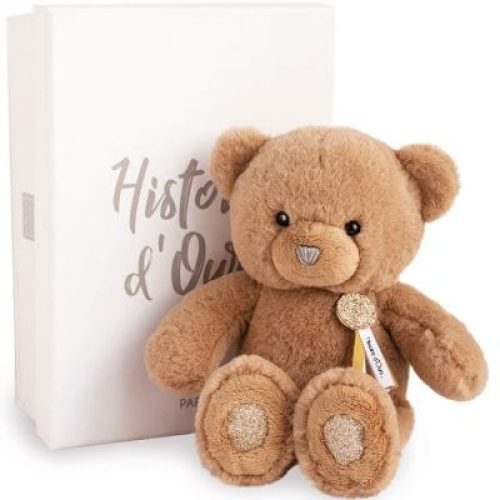 coffret-peluche-ours-charms-marron-glace-24-cm