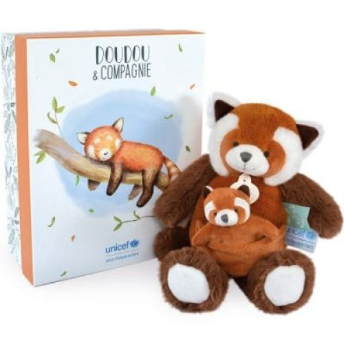 coffret-peluche-panda-roux-et-son-bebe-25-cm