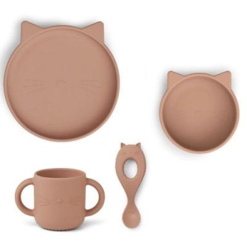 coffret-repas-en-silicone-vivi-chat-dark-rose-4-pieces
