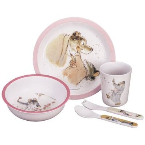 coffret-repas-ernest-et-celestine-rose-5-pieces