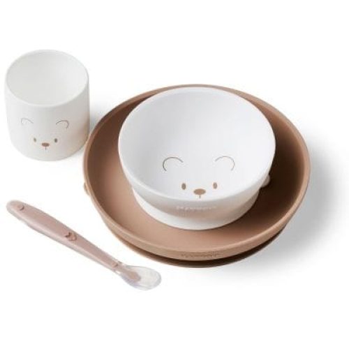 coffret-repas-ours-blanc-marron-4-pieces