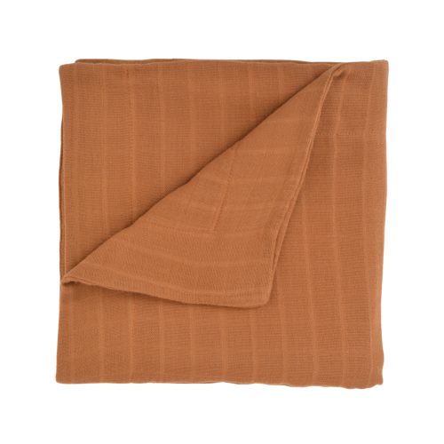 Couverture bébé en double-gaze unie Caramel