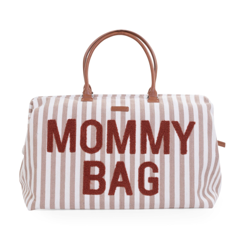 Mommy Bag ® Sac à Langer  - Rayures - Nude/Terracotta