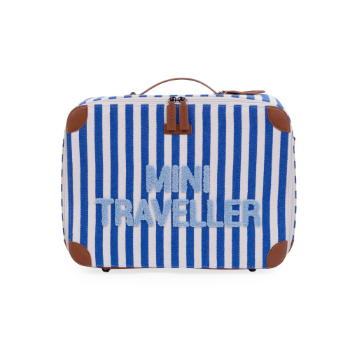 Mini Traveller Kids Suitcase - Rayures - Bleu Electrique /Bl
